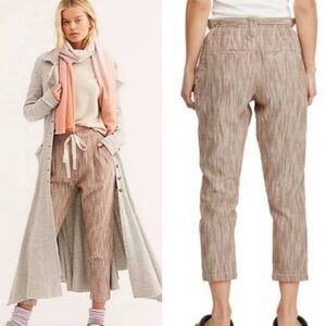 Free people Light at Sunrise Striped crop pants $98